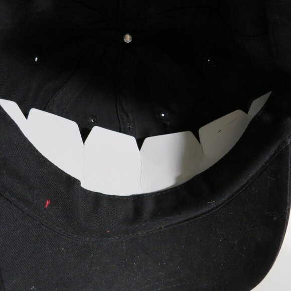 Black and red fabric baseball cap with flowers & red gingham trim Hat - Picture 9 of 10